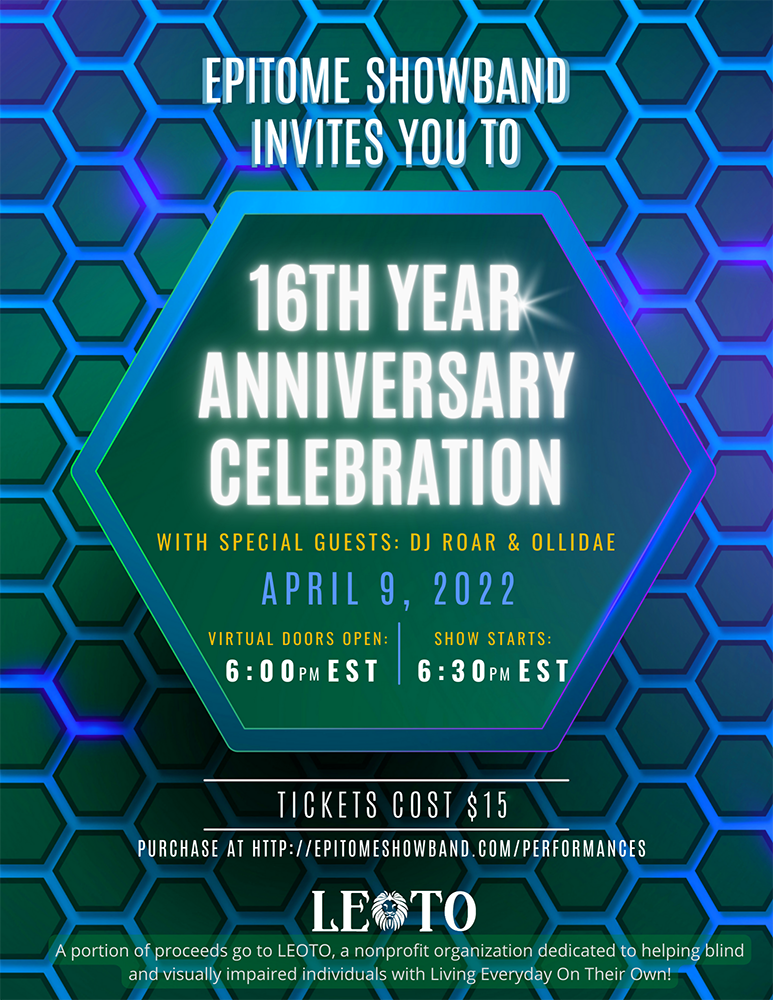 Flyer ad - Epitome ShowBand presents 16th Year Anniversary Celebration